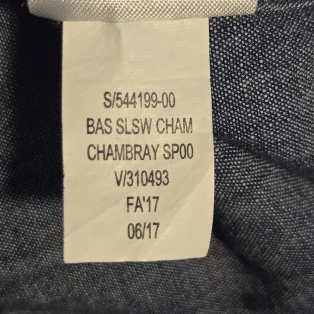 Banana Republic Mens Blue Soft Wash Slim Fit Chambray Button Up Shirt Small